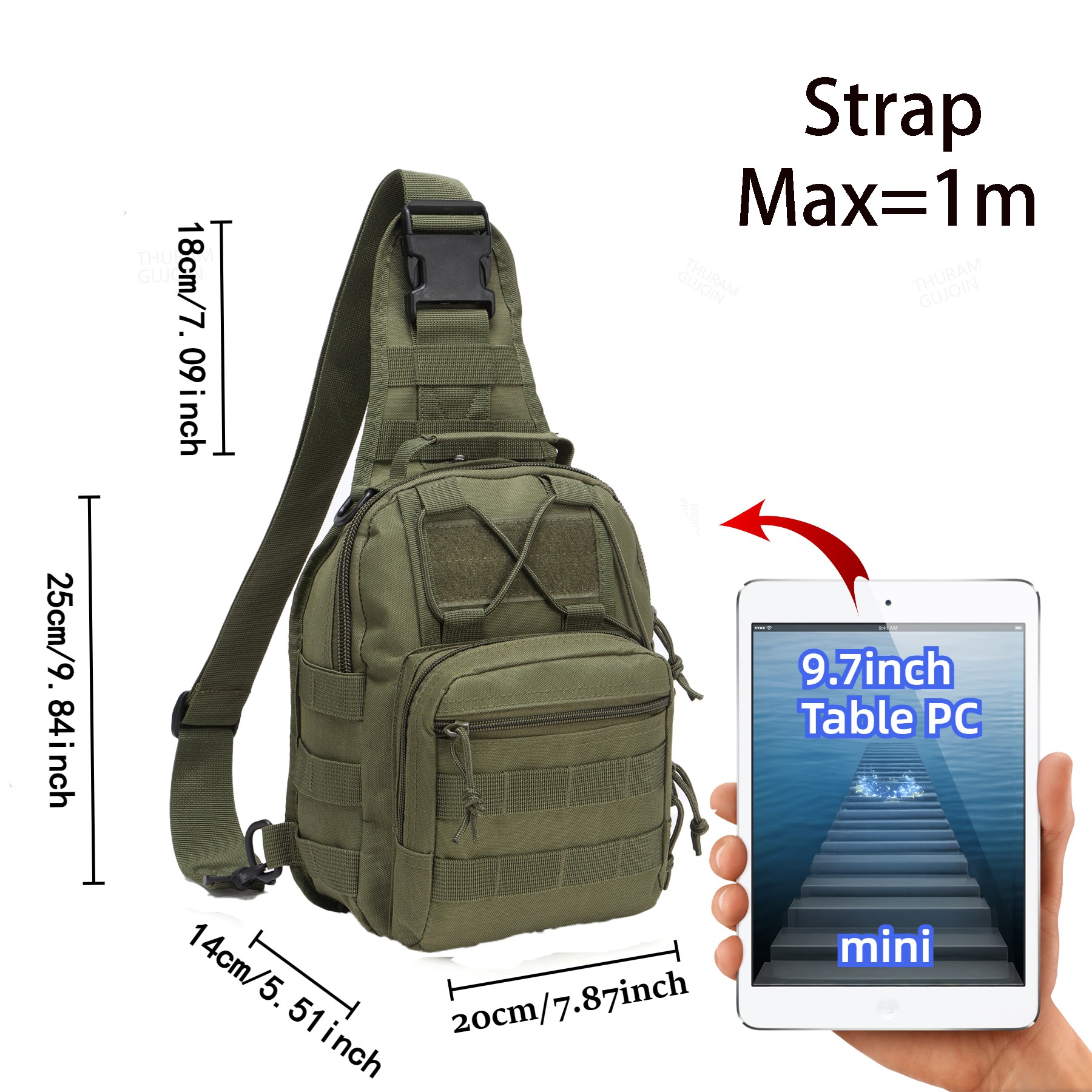 THURAM Outdoor Tactical Bag Ba - огляд і ціна Canvas Backpack Casual