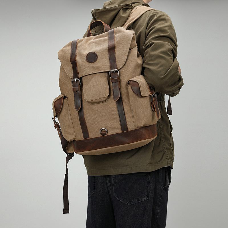 Retro Men's Outdoor Cycling Ca - огляд і ціна Canvas Backpack Casual