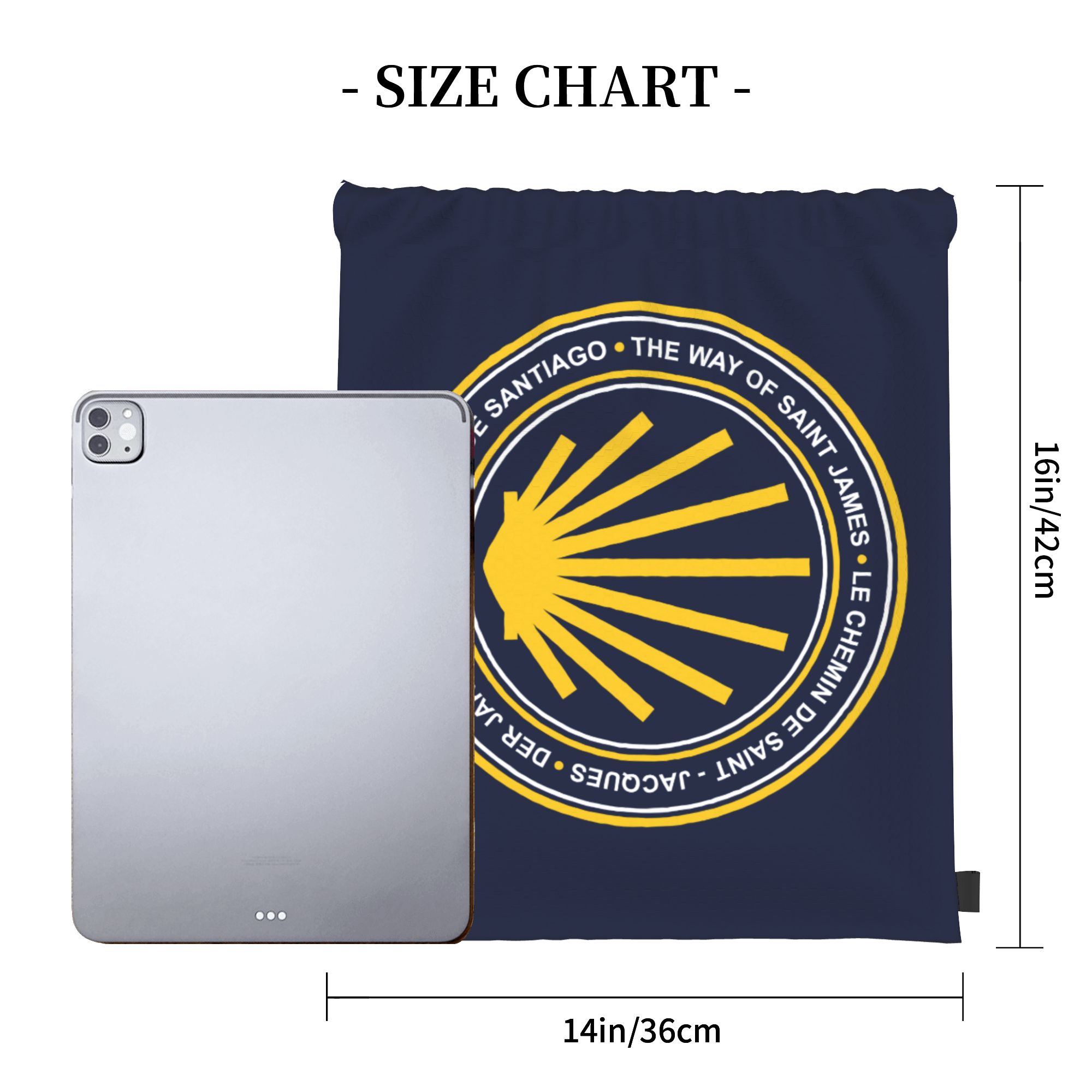 Custom Camino de Santiago Navy - огляд і ціна Drawstring Gym Bag