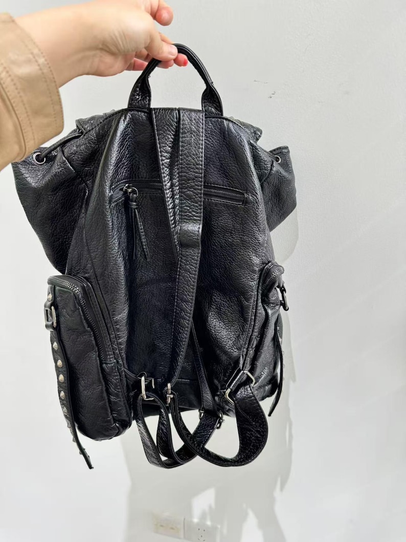 Gothic Punk PU Leather Shoulde - огляд і ціна Leather Backpack Vintage